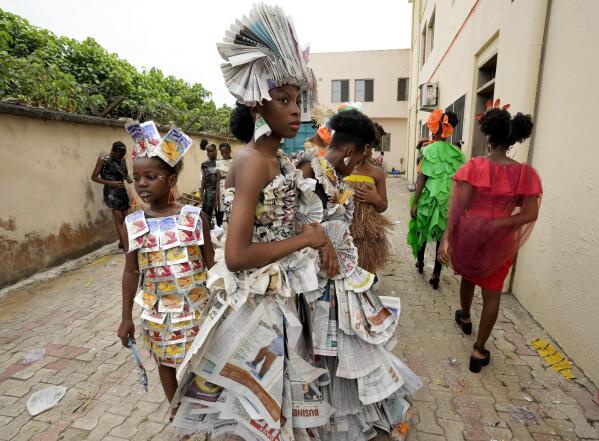 Nigerian teens create fashion from trash to fight pollution AP News